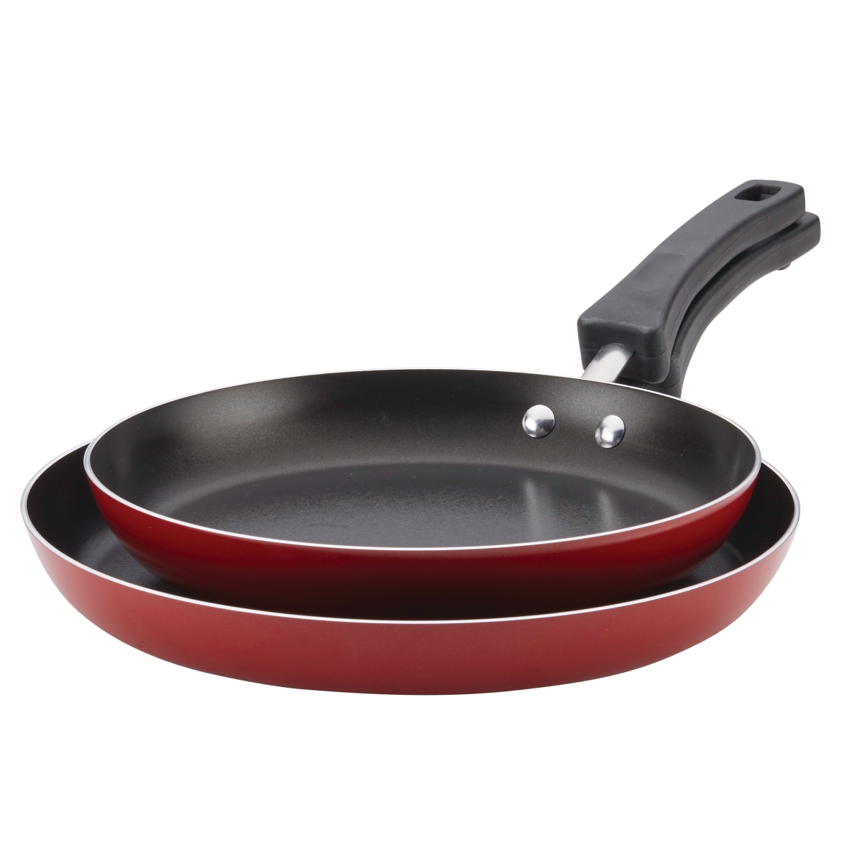 20370 Neat Nest Space Saving Aluminum Nonstick Skillet - Pack Of 2, Red