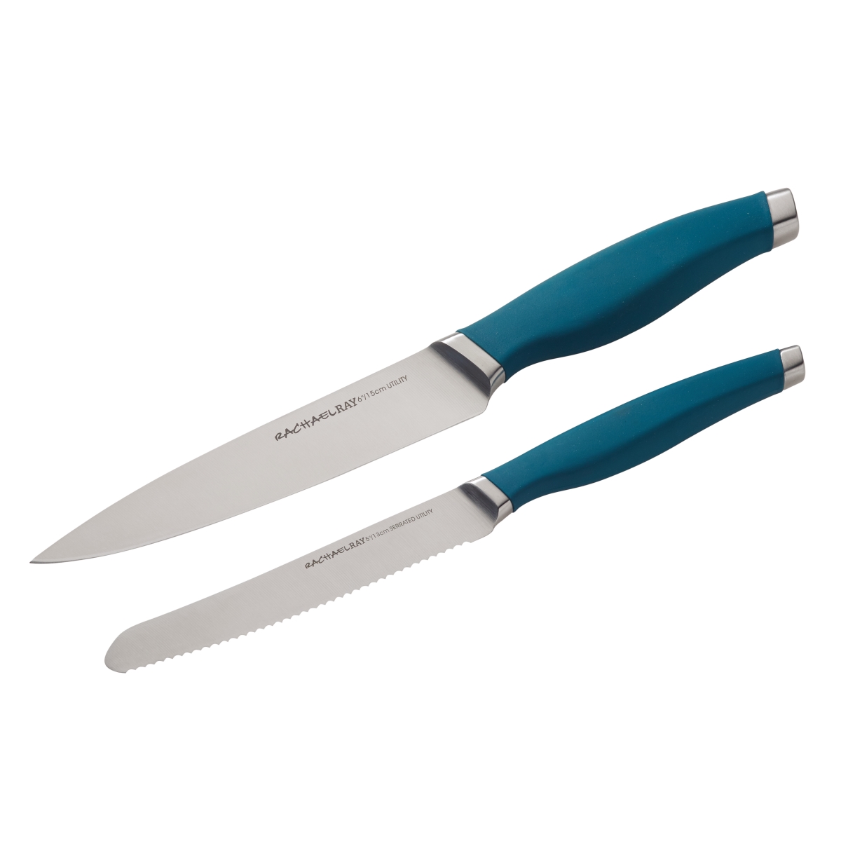 47758 Cutlery Japanese Stainless Steel Utility Knife Set - Teal, 2 Piece