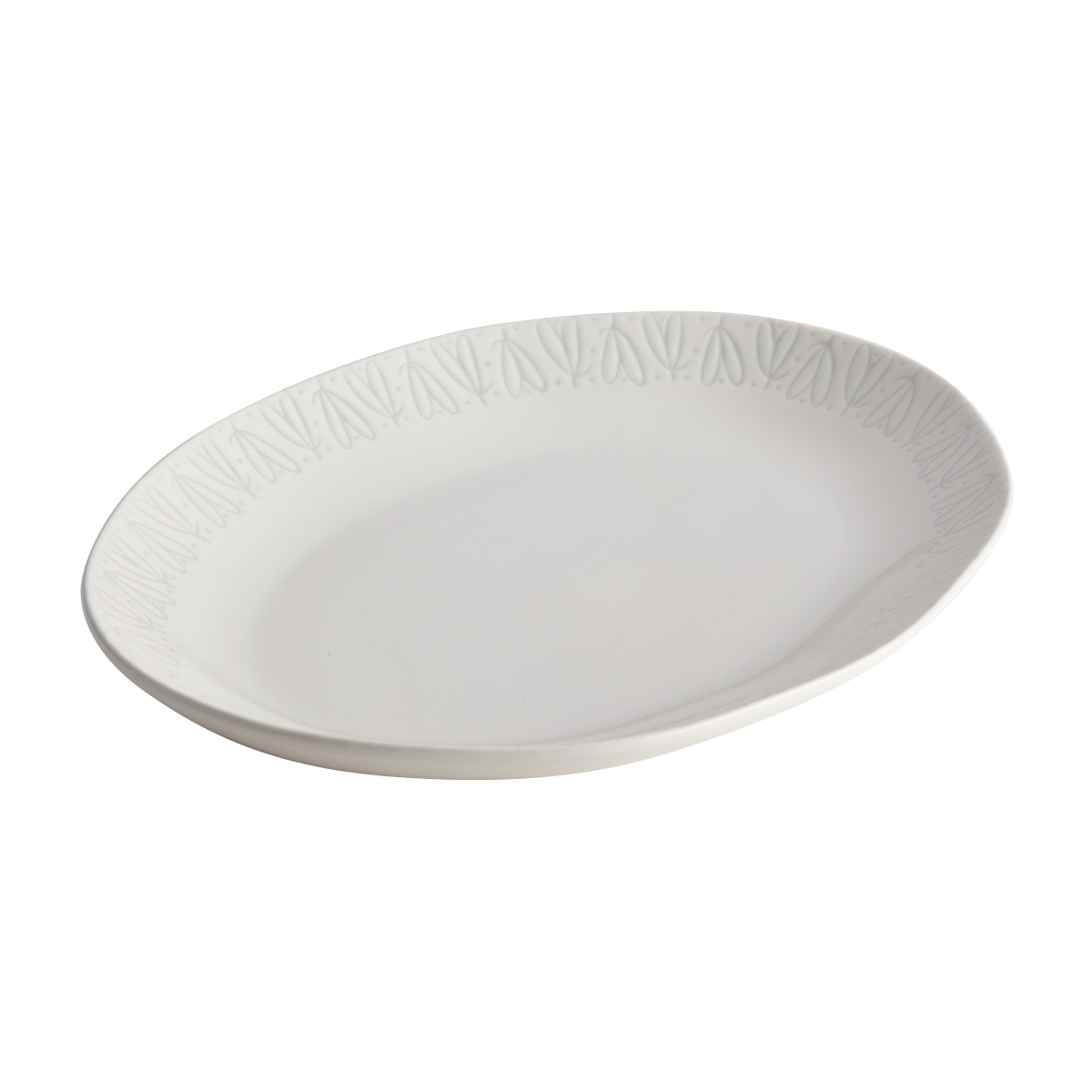 47689 10.5 X 13.5 In. Ceramic Oval Platter - French Vanilla