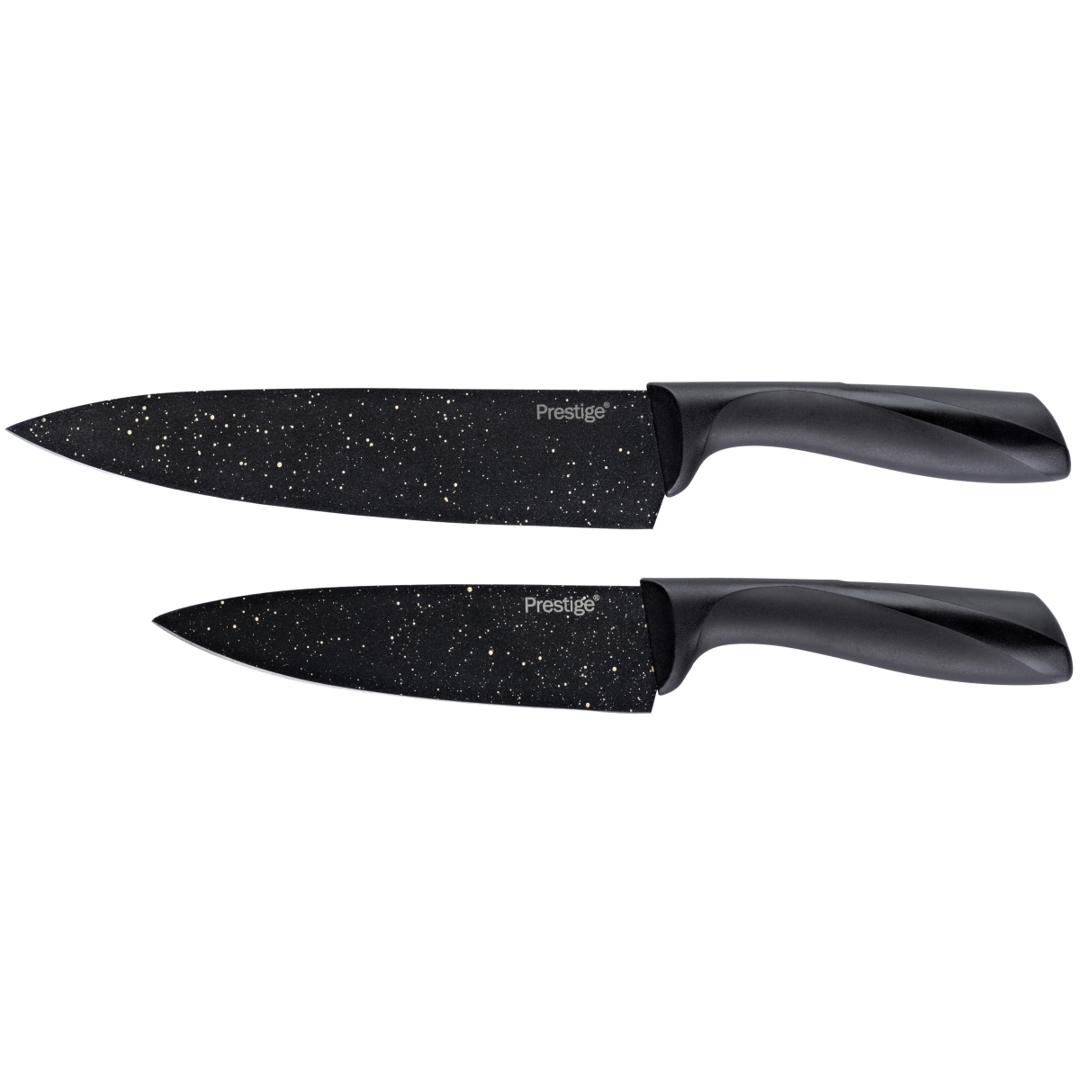 47735 6 In. Stone Quartz Nonstick Knife Set - Black & Gold Speckle, 2 Piece