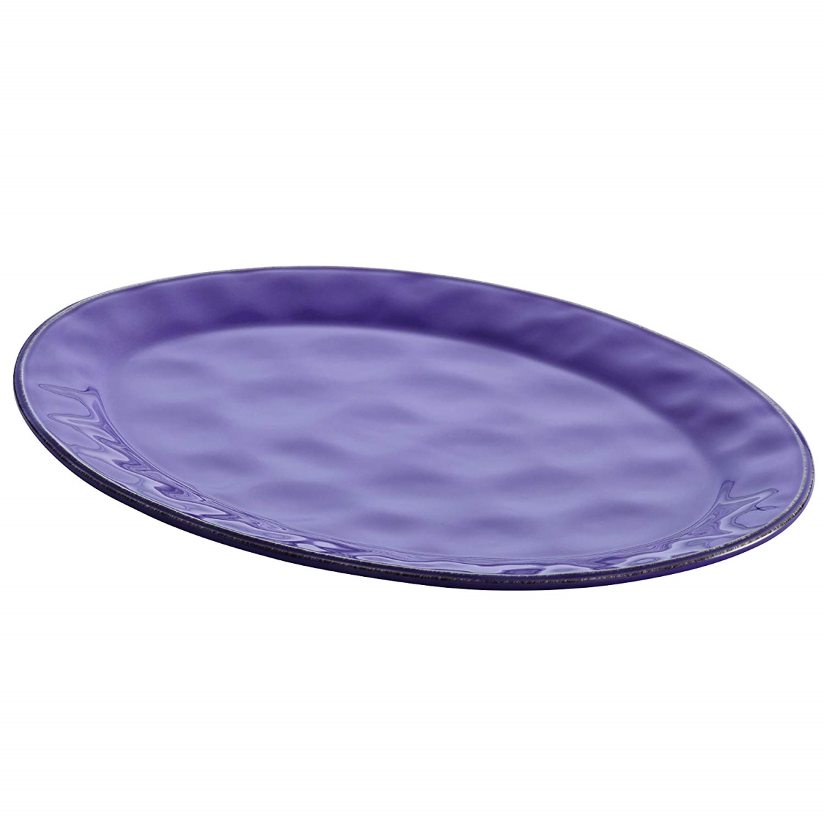 47922 14 In. Cucina Dinnerware Ceramic Round Serving Bowl, Lavender