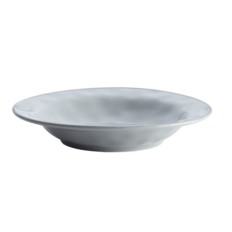 47923 14 In. Cucina Dinnerware Ceramic Round Serving Bowl, Sea Salt Gray