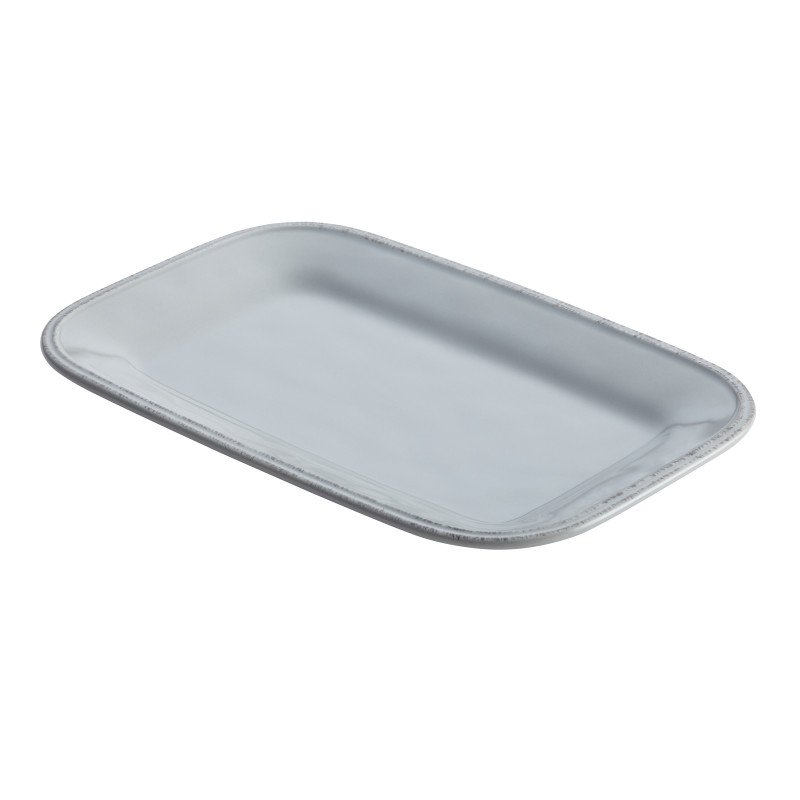 47926 8 X 12 In. Cucina Dinnerware Ceramic Rectangular Platter, Sea Salt Gray