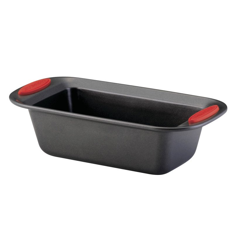 47962 9 X 5 In. Yum-o Nonstick Bakeware Oven Lovin Loaf Pan, Gray With Red Handles