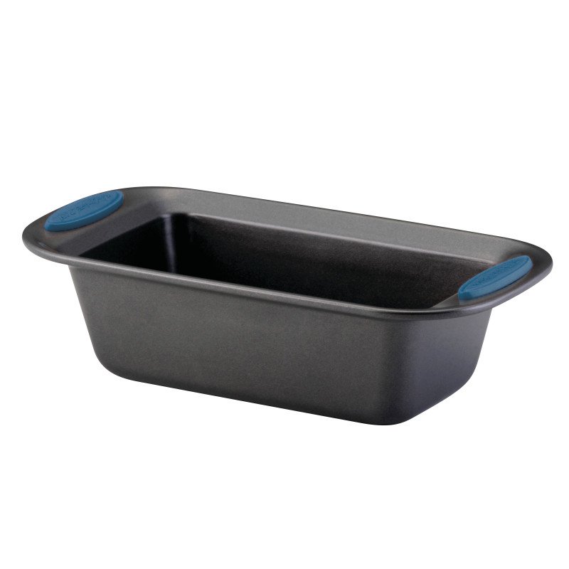 47963 9 X 5 In. Yum-o Nonstick Bakeware Oven Lovin Loaf Pan, Gray With Marine Blue Handles