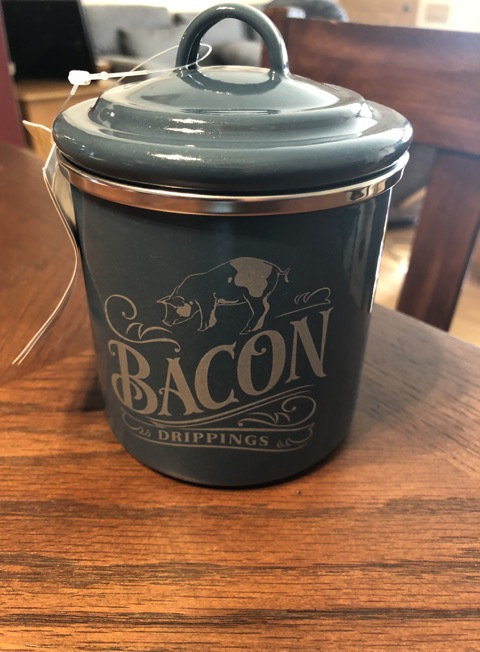 09071 Ayesha Collection Enamel On Steel Bacon Grease Cans, Basil Green - Set Of 2
