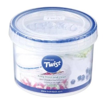 Lls121 12 Oz Easy Essentials Twist Food Storage Container, Clear