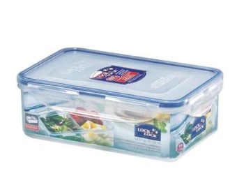 Hpl817c 34 Oz Easy Essentials On The Go Meals Divided Rectangular Food Storage Container, Clear