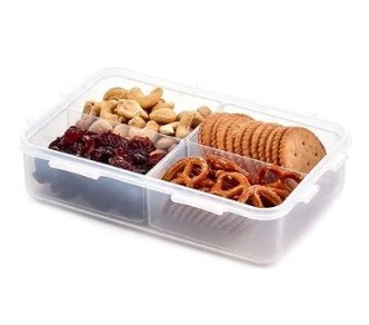 Hpl824c 54 Oz Easy Essentials Divided Rectangular Food Storage Container, Clear