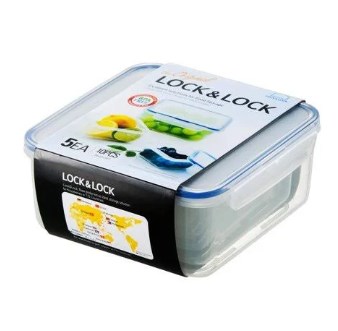 Hpl980clq5 Easy Essentials Square Food Storage Container Set, Clear - 10 Piece