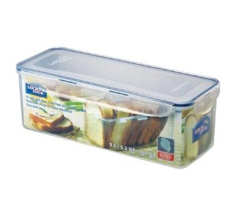 Hpl849 21.1-cup Easy Essentials Pantry Bread Box & Divided Food Storage Container, Clear