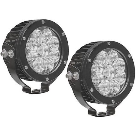 Wes09-12007b-pr Hp Led Auxiliary Light 4.75 In. Flood With 3w Osram, Black - Set Of 2