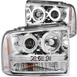 Anz111118 05-07 Super Duty Headlights Chrome Projectors With Halo