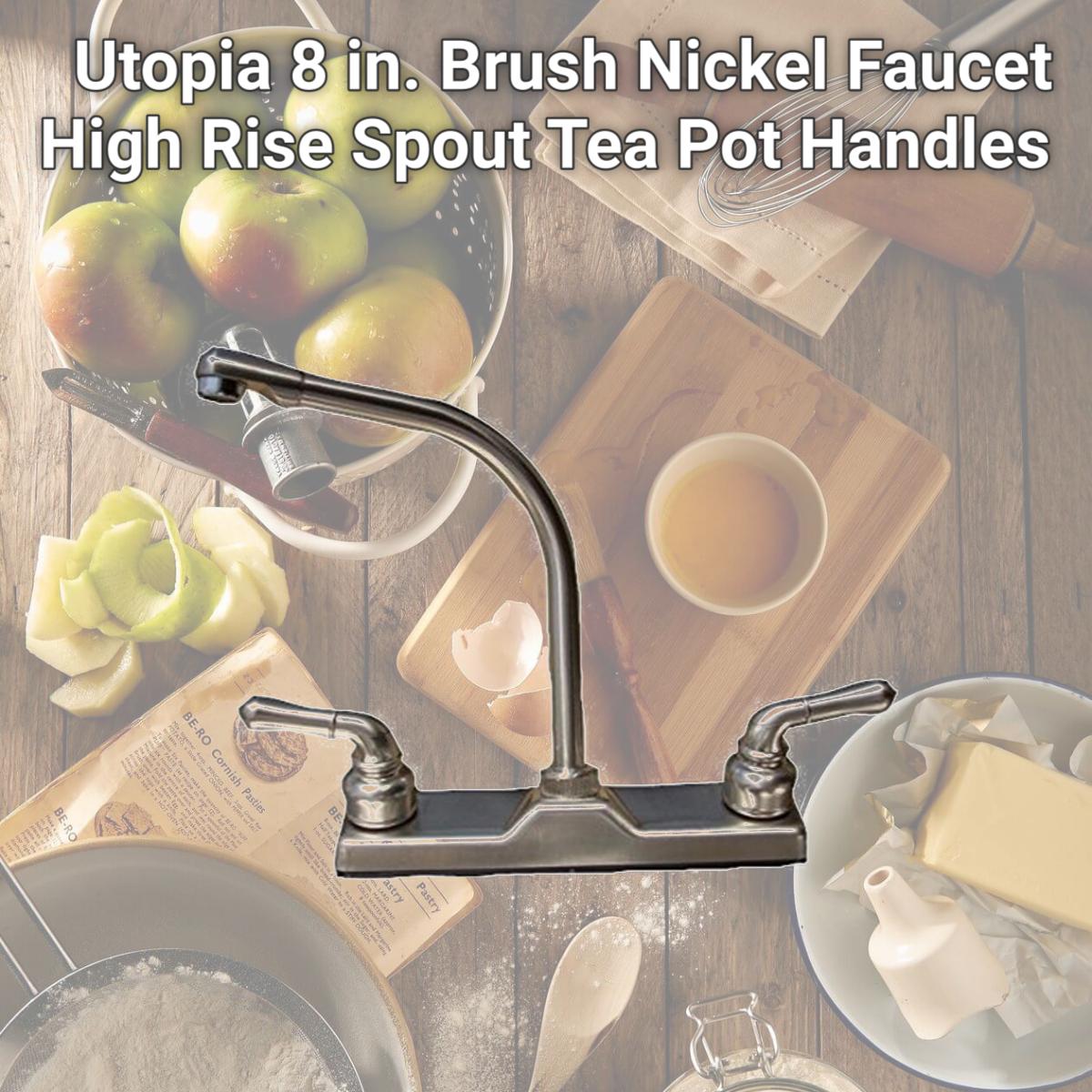 Picture of Lasalle Bristol LSB20380R340NABX Utopia 8 in. Brush Nickel Faucet High Rise Spout Tea Pot Handles