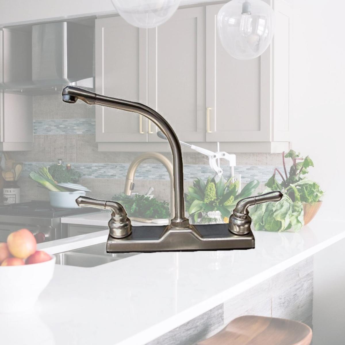 Picture of Lasalle Bristol LSB20380R340NABX Utopia 8 in. Brush Nickel Faucet High Rise Spout Tea Pot Handles