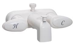 Phfpf223261 2 Lever 0.25 Turn Plastic Tub Div Faucet With D-spud, White - 4 In.