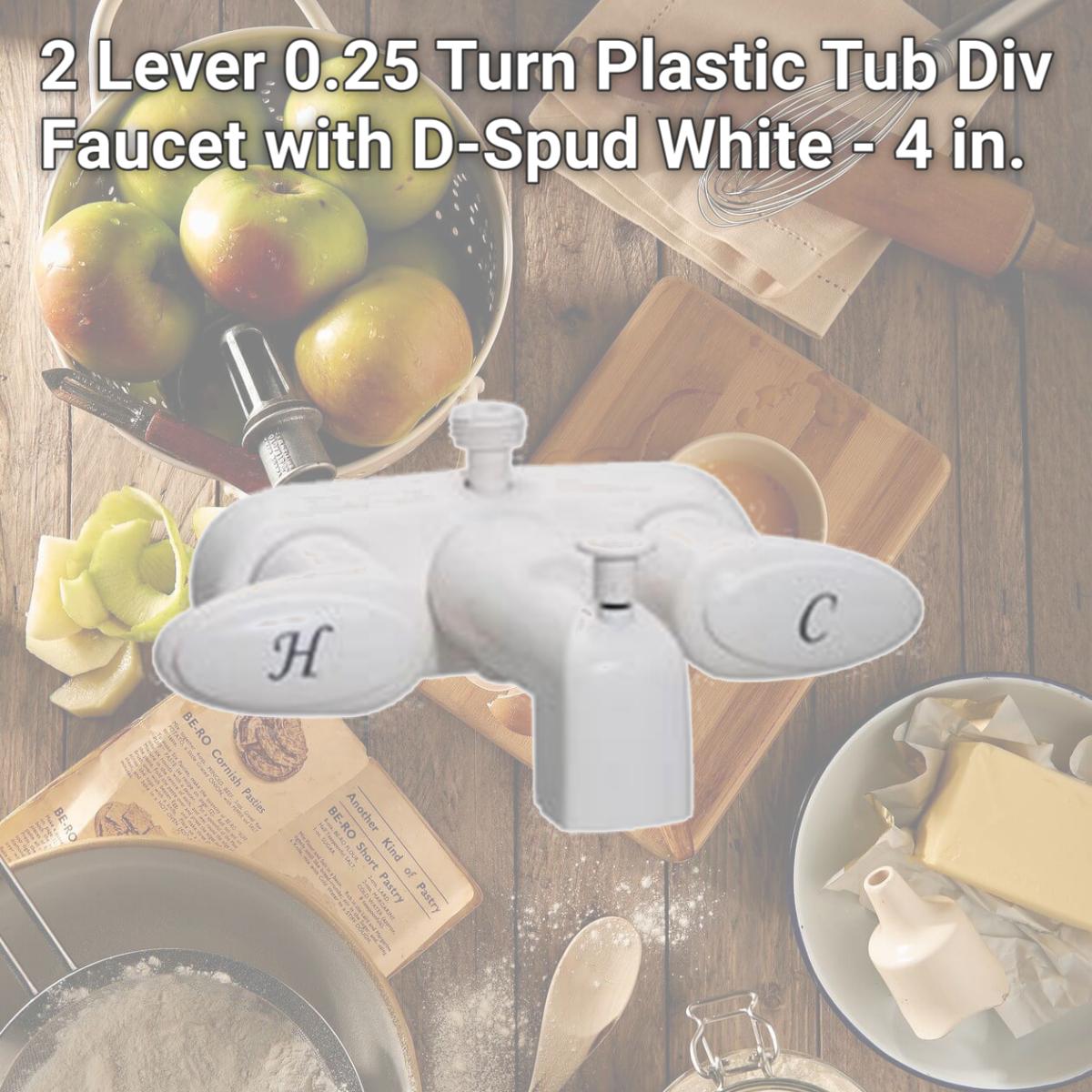 Picture of Phoenix Faucets PHFPF223261 2 Lever 0.25 Turn Plastic Tub Div Faucet with D-Spud, White - 4 in.