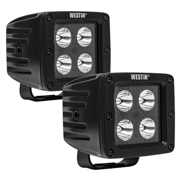 Wes09-12205a-pr 3.2 X 3.0 In. Hyperq B-force Led Auxiliary Light Spot With 5w Cree Harness & Brackets - Black