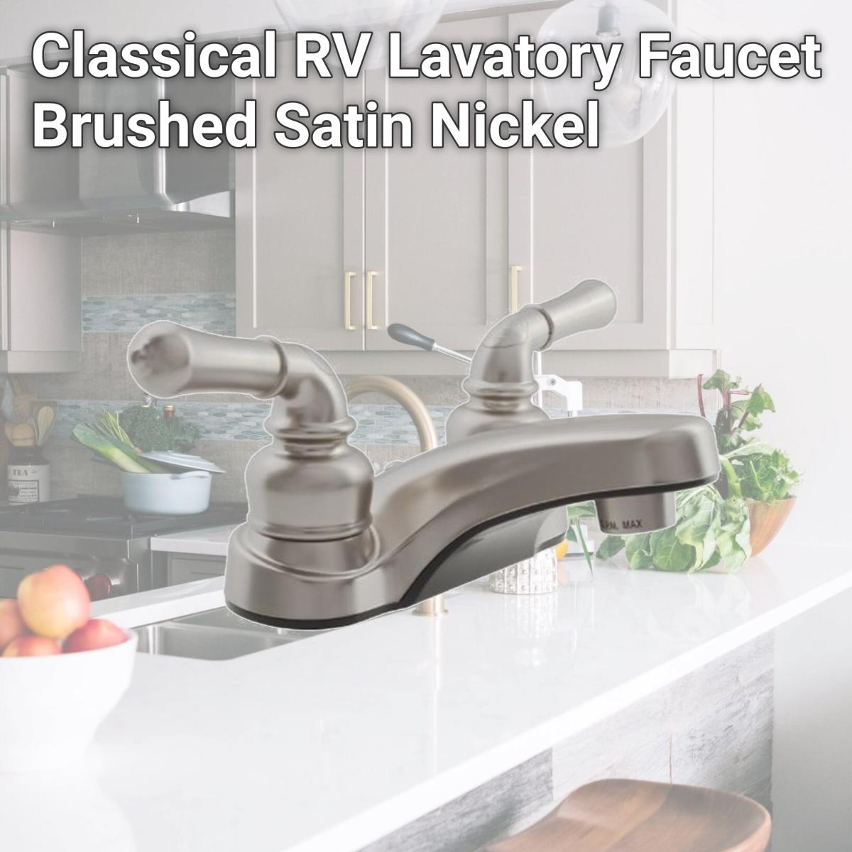 Picture of Dura Faucet DFTDF-PL700C-SN Classical RV Lavatory Faucet, Brushed Satin Nickel