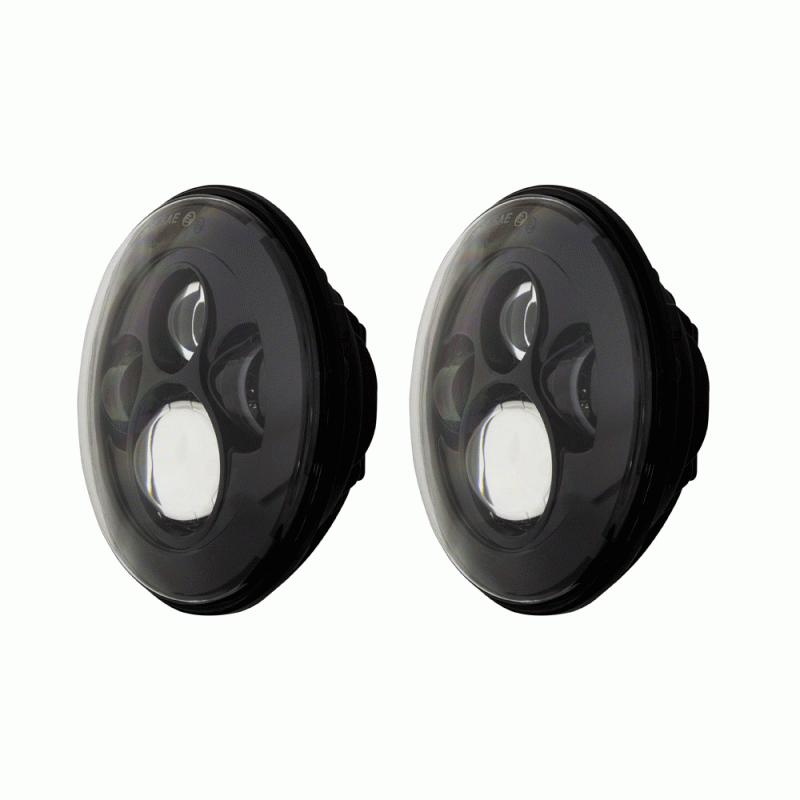 Metra Electronics METHE-PBHL701 Jeep 7 in. Round 6 LED Headlight Set Front Face Driver & Passenger - Black Metra Electronics METHE-PBHL701 Jeep 7 in. Round 6 LED Headlight Set Front Face Driver & Passenger - Black