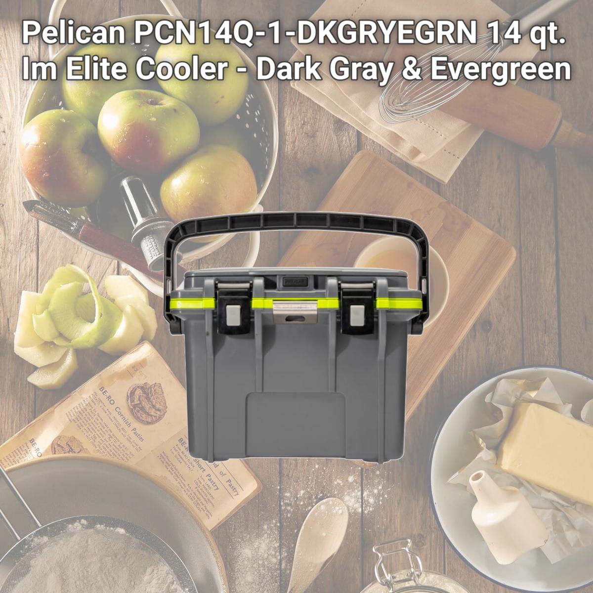 Picture of Pelican PCN14Q-1-DKGRYEGRN 14 qt. Im Elite Cooler - Dark Gray & Evergreen