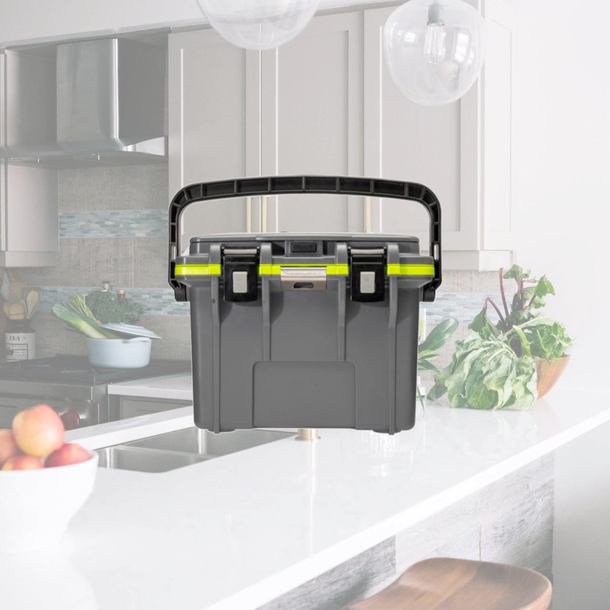 Picture of Pelican PCN14Q-1-DKGRYEGRN 14 qt. Im Elite Cooler - Dark Gray & Evergreen