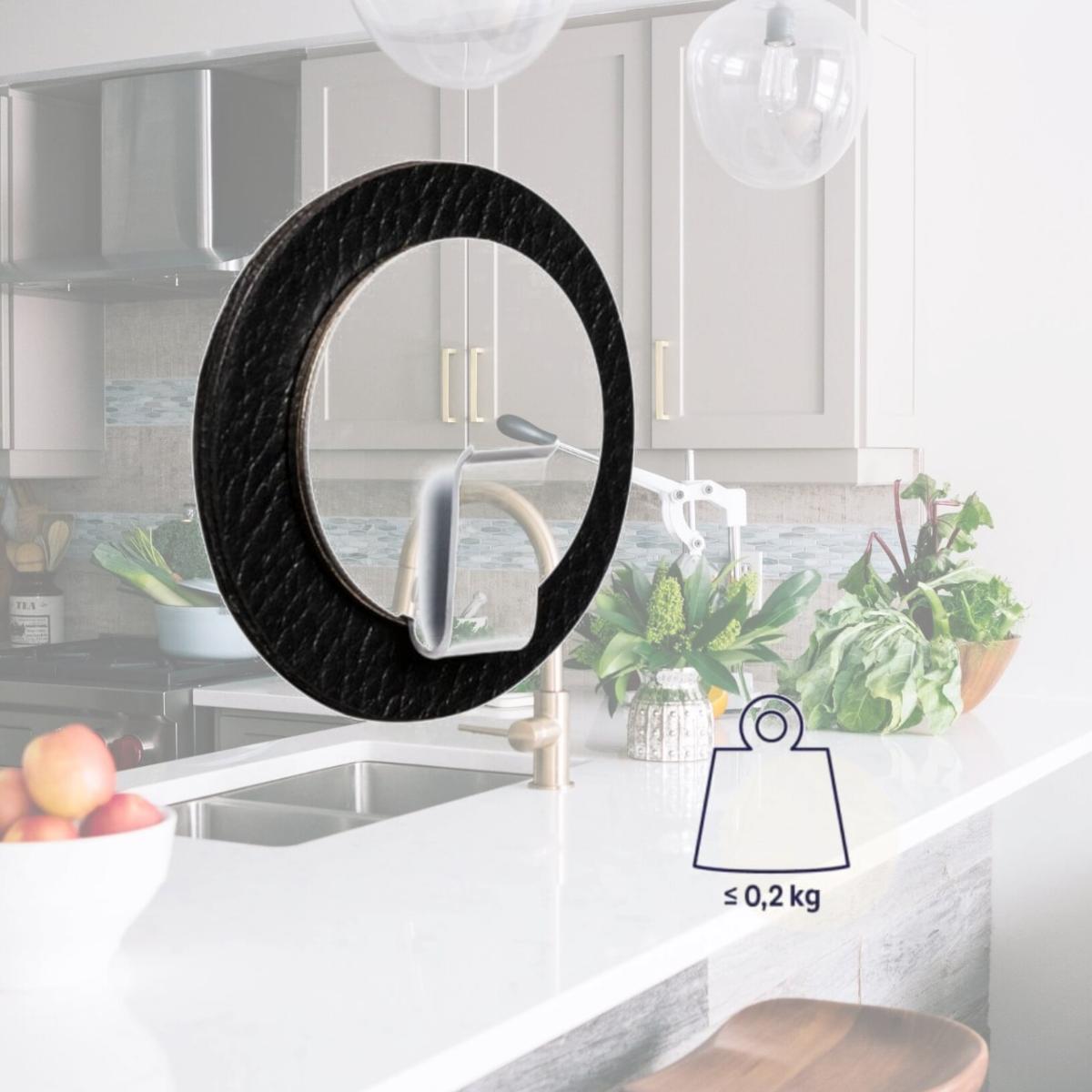 Picture of Silwy Drinkware SILH000-14KA-1 Clever White Magnetic Hook & Black Metal Nano Gel Pad
