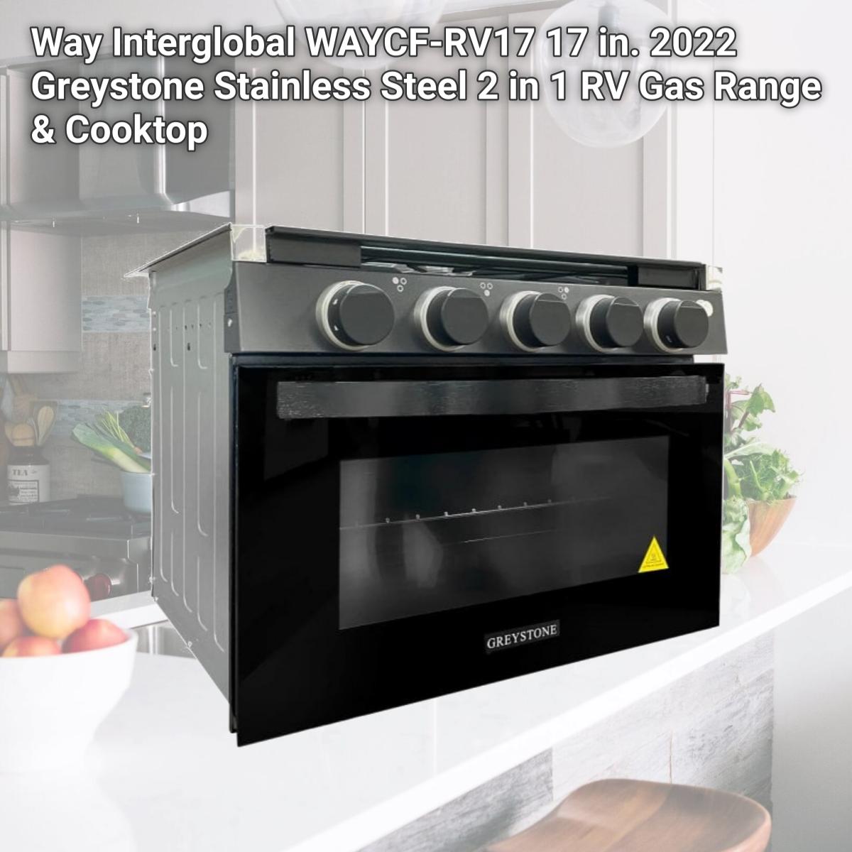 Picture of Way Interglobal WAYCF-RV17 17 in. 2022 Greystone Stainless Steel 2 in 1 RV Gas Range & Cooktop