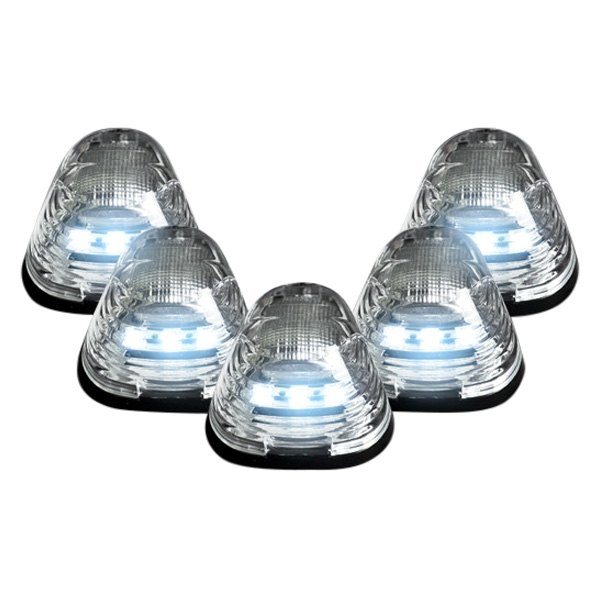 Rec264143whcl Clear Lens With White Leds, Complete Cab Light Kit With All Wiring & Hardware For 1999-2014 Superduty, 5 Piece