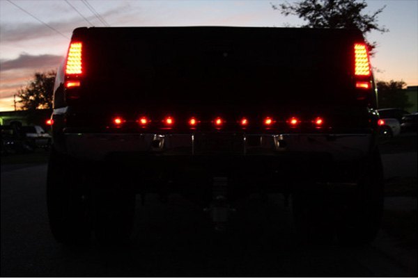 Rec26418bkw 15 In. Mini Tailgate Light Bar With Red Led Smoked Lens