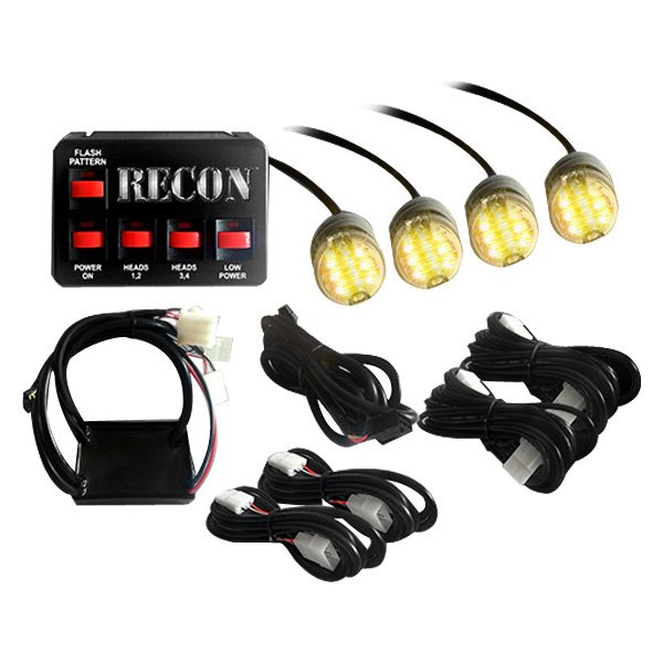 Rec26419am 90w 4-bulb Professional Grade Xenon Amber Strobe Light Kit