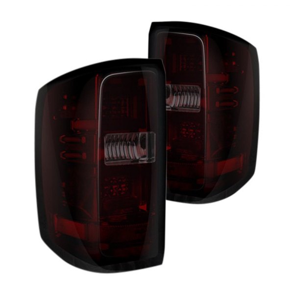 Rec264238rbk 3rd Generation Led Tail Lights, Dark Red Smoked Lens For 2014-2015 Silverado