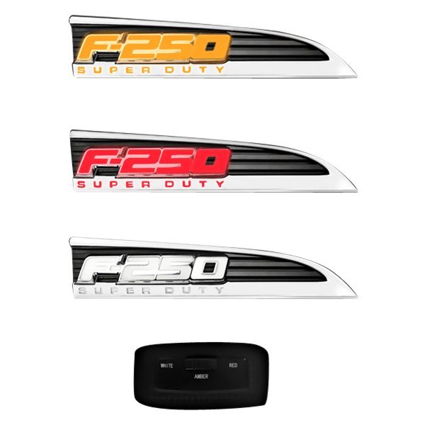 Rec264285ch Illuminated Emblems Fender Emblems In Chrome For 2011-2016 F250, 2 Piece