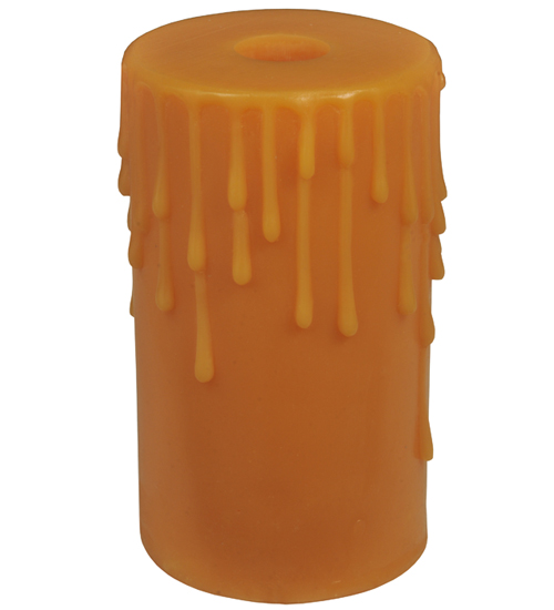Medya 104611 3.5 X 6 In. Poly Resin Honey Flat Top Candle Cover, Amber