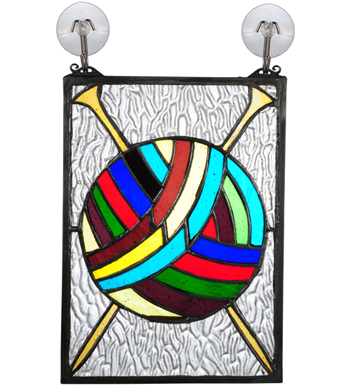 Medya 72347 6 X 9 In. Ball Of Yarn Withneedles Stained Glass Window