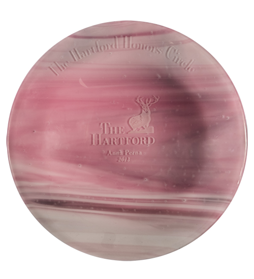 155654 9.5 In. Metro Fusion The Hartford Personalized Plate, Pink & Clear