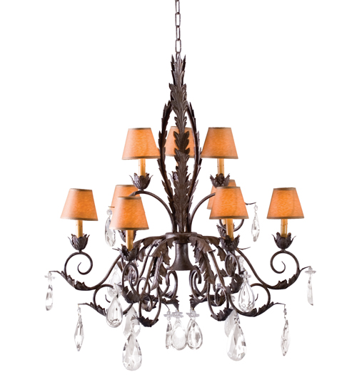 119077 36 In. Country French 10 Light Two Tier Chandelier
