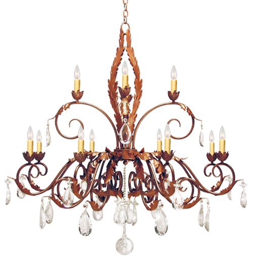 120354 48 In. Country French 12 Light Two Tier Chandelier