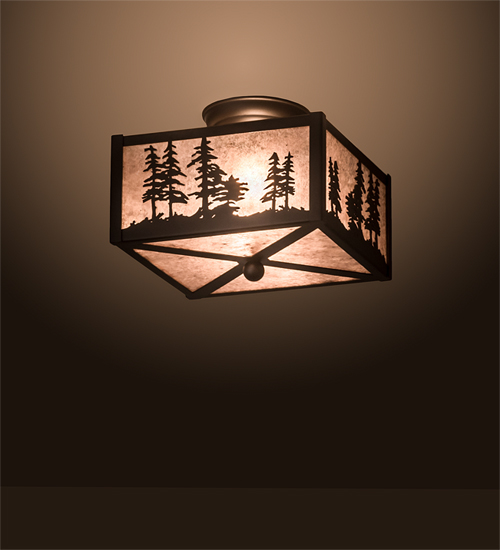 200526 10 In. Tall Pines Flushmount - Oil Rubbed Bronze