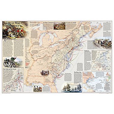 Revolutionary War - War Of 1812 Laminated Map