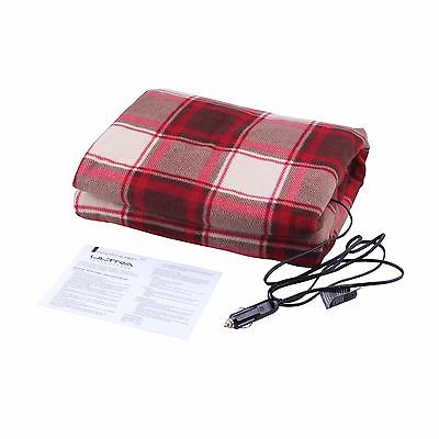 Nati 39003 Ultra Performance, Red Plaid - Heated Travel Blanket, 12 V