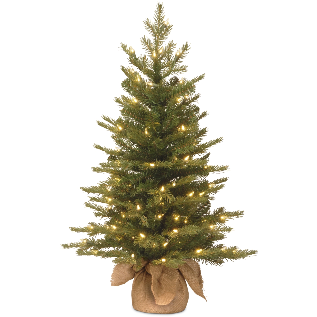 3 Ft. Feel Real Nordic Spruce Small Tree In Burlap With 100 Clear Lights