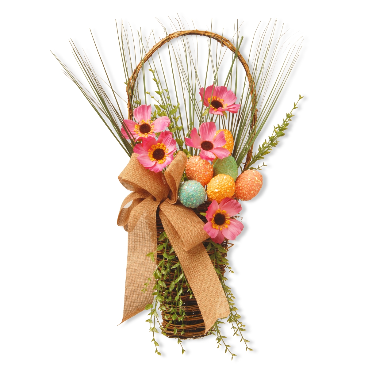 National Tree Rae-15550lz23 23 In. Easter Basket With Flowers