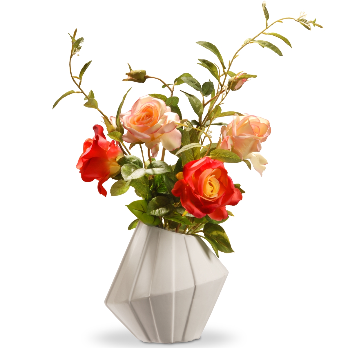 National Tree RAS-WDP002-1 22 in. Pink Roses in Ceramic Pot