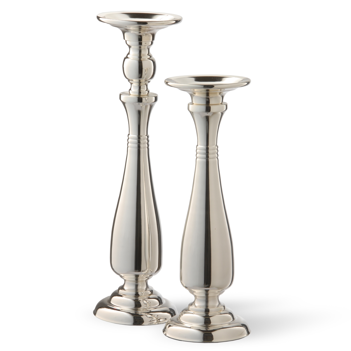 National Tree Raw-tywd10ls-1 Silver Wedding Candle Holder - Set Of 2