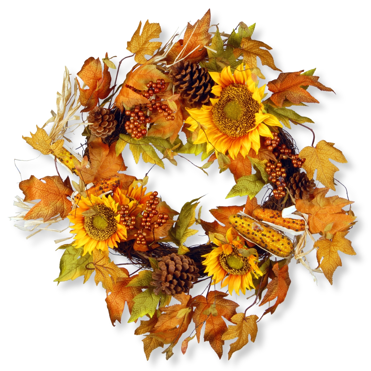 24 In. Maple Leaf & Sunflower Wreath
