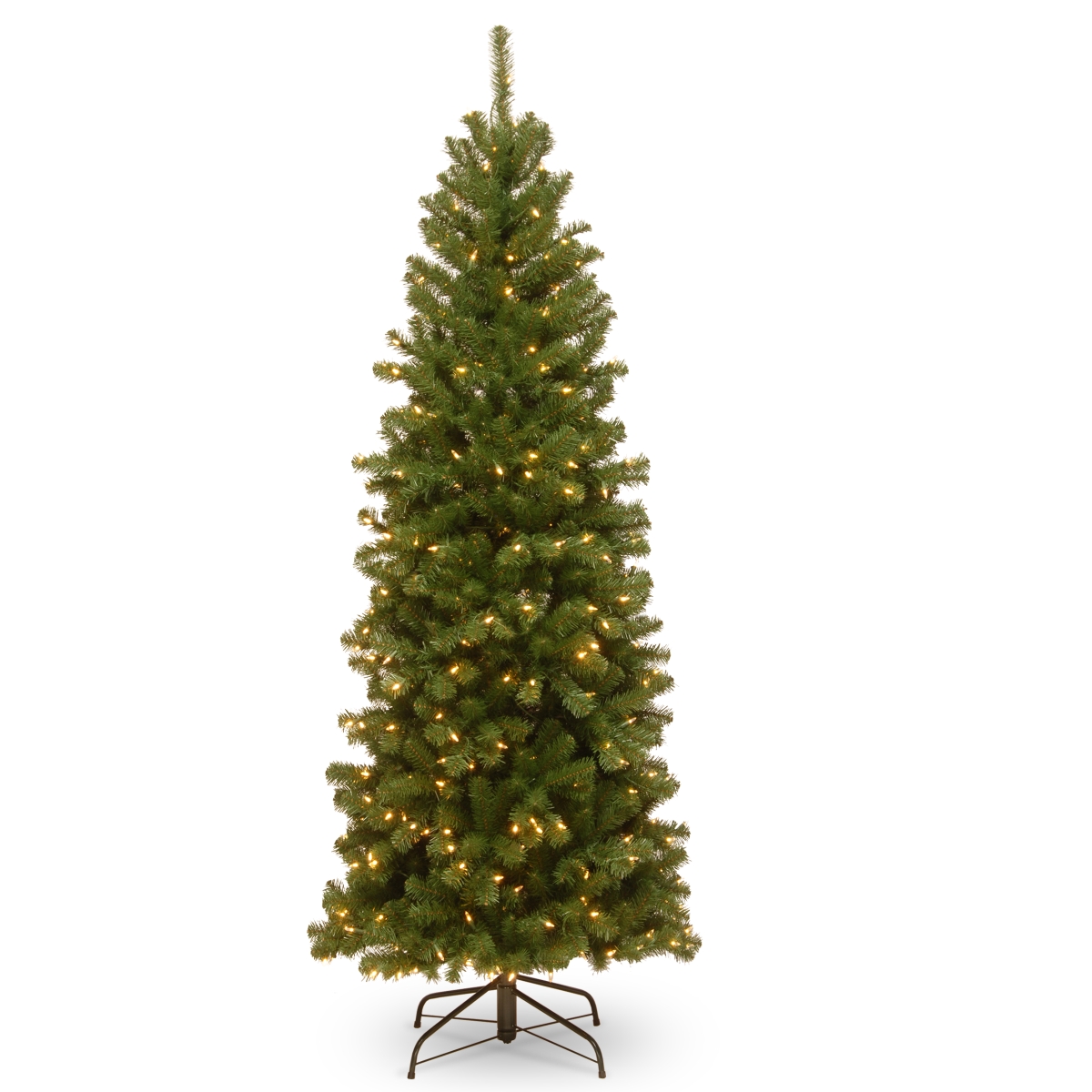 National Tree Nrv7-358-60 6 Ft. North Valley Spruce Pencil Slim Tree With 250 Clear Lights