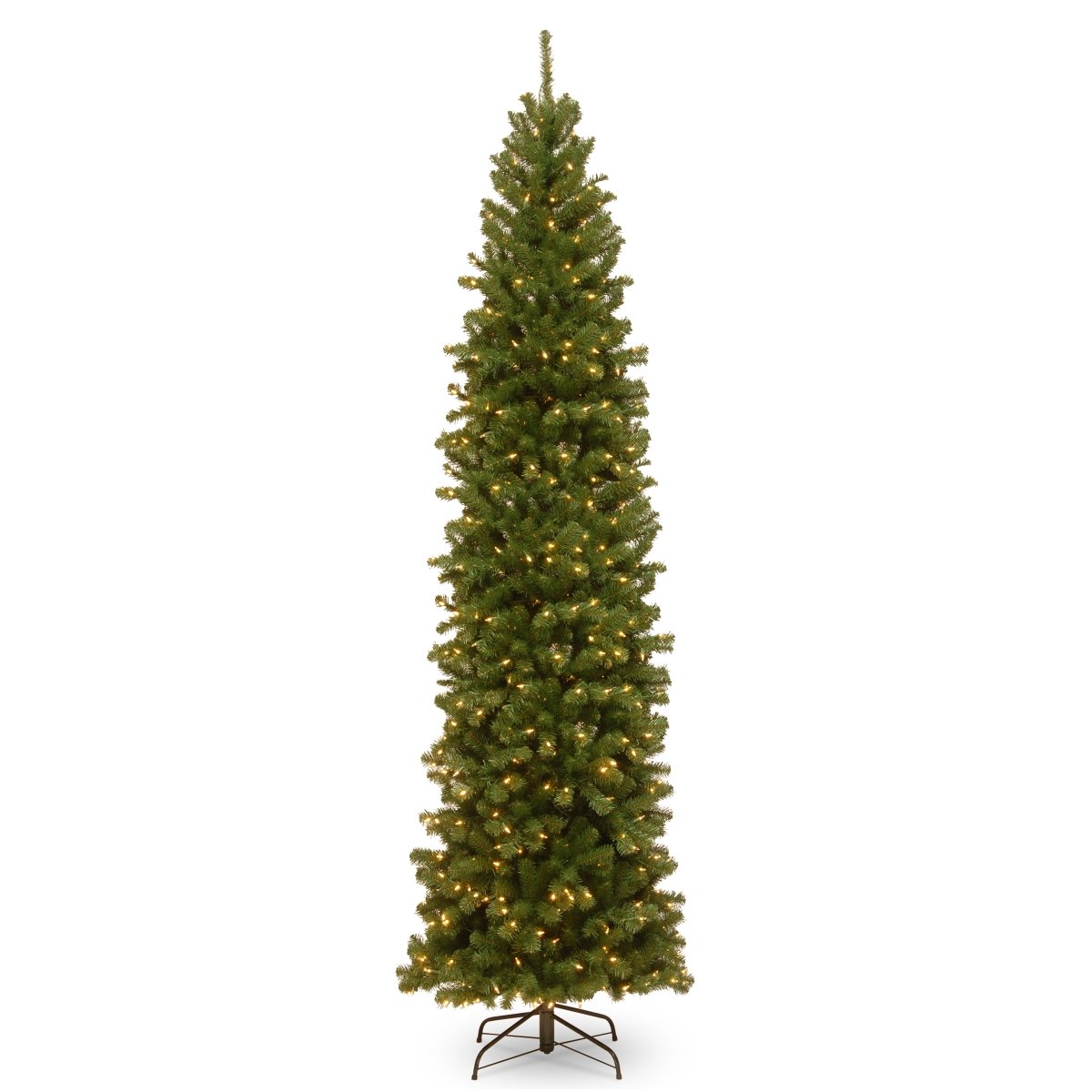 National Tree Nrv7-358-90 9 Ft. North Valley Spruce Pencil Slim Tree With 550 Clear Lights