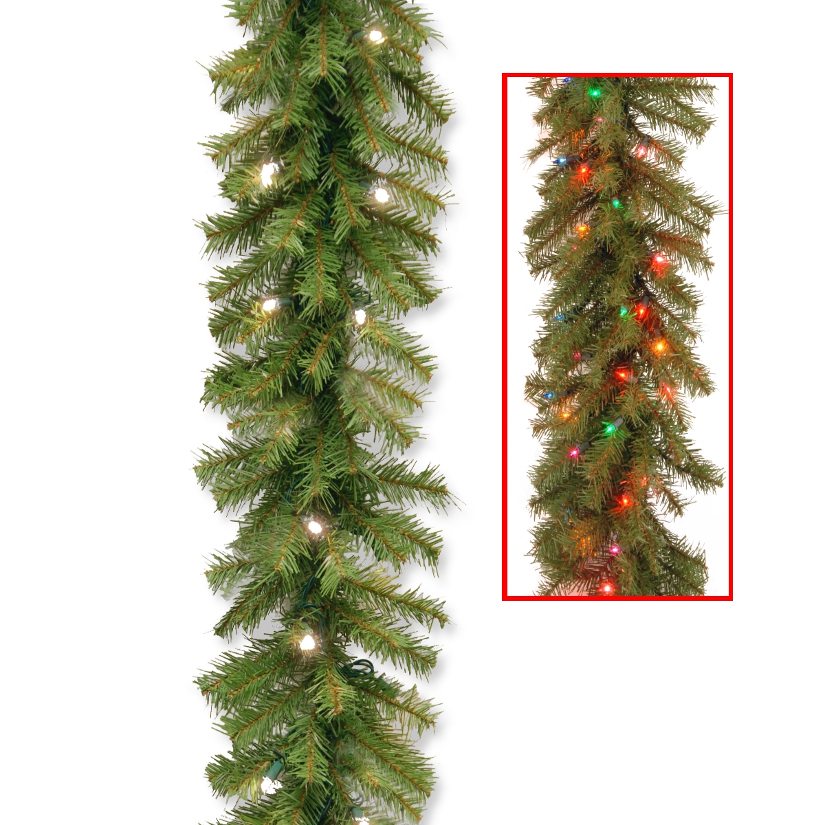 National Tree Nf-304d-9ab-1 9 Ft. X 10 In. Norwood Fir Garland With 50 Battery Operated Operated Dual Led Lights