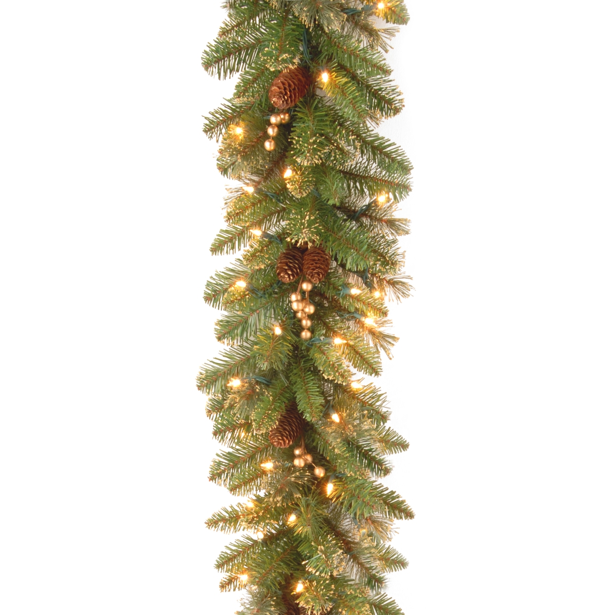9 Ft. X 10 In. Glittery Pine Garland With 100 Clear Lights